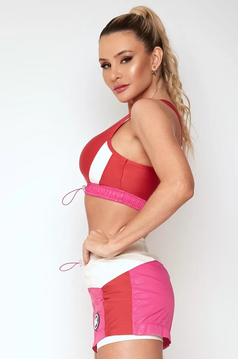 Lets Gym - Top Phygital Pink Pink and Red - 2121RP Lets Gym - Top Phygital Pink Pink and Red - 2121RP