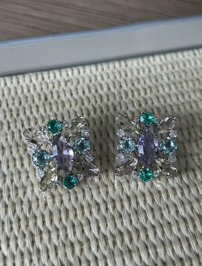 Mikabe - White Rhodium Candy Party Earring - MK1647