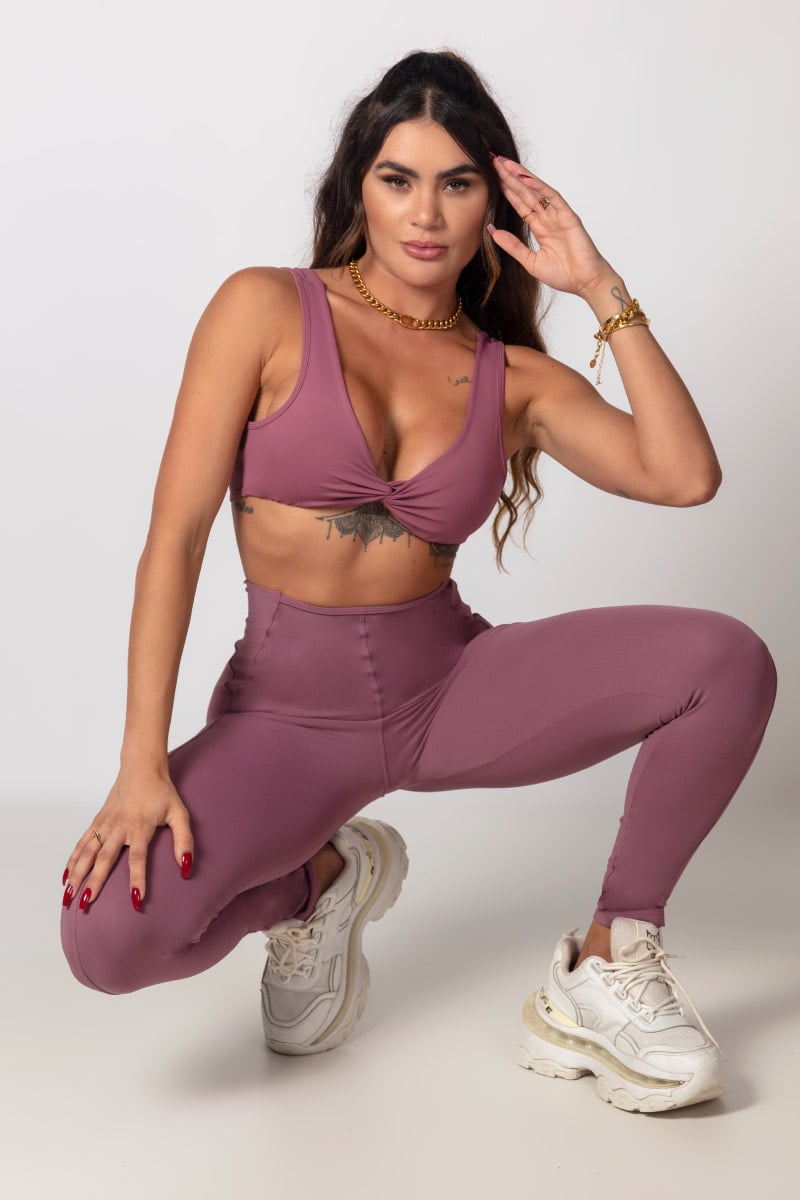 Hipkini - Pov Leggings: Gym Summer Old Rose with Silk - 33330239