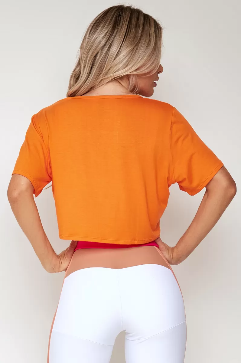 Lets Gym - Orange Twisted Cropped - 1864BLJ Lets Gym - Orange Twisted Cropped - 1864BLJ