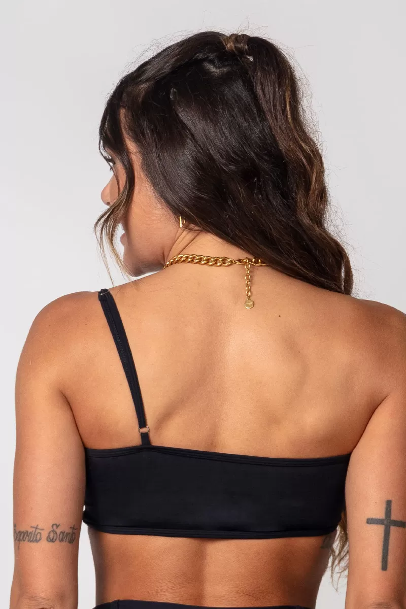 Hipkini - Top Pov: Black One-Shoulder Gym Summer - 33330233 Hipkini - Top Pov: Black One-Shoulder Gym Summer - 33330233