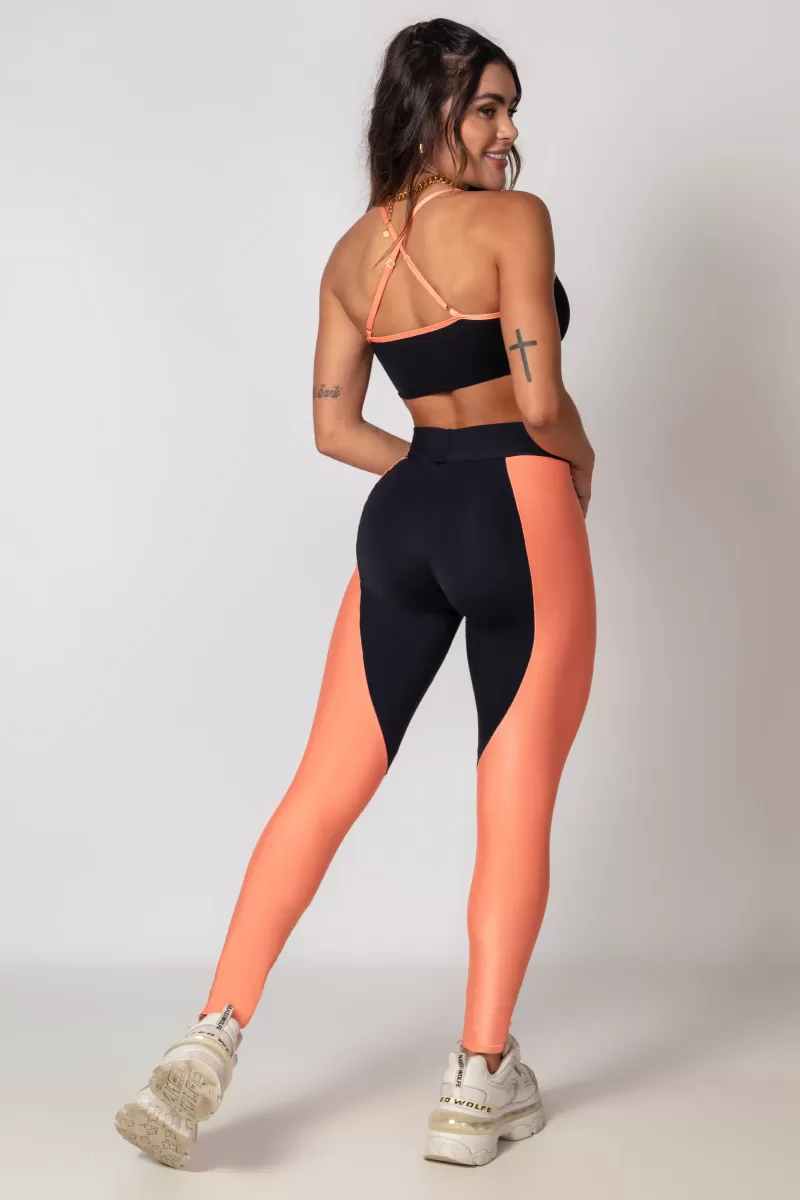 Hipkini - Pov Leggings: Gym Summer Orange with Black - 33330223 Hipkini - Pov Leggings: Gym Summer Orange with Black - 33330223
