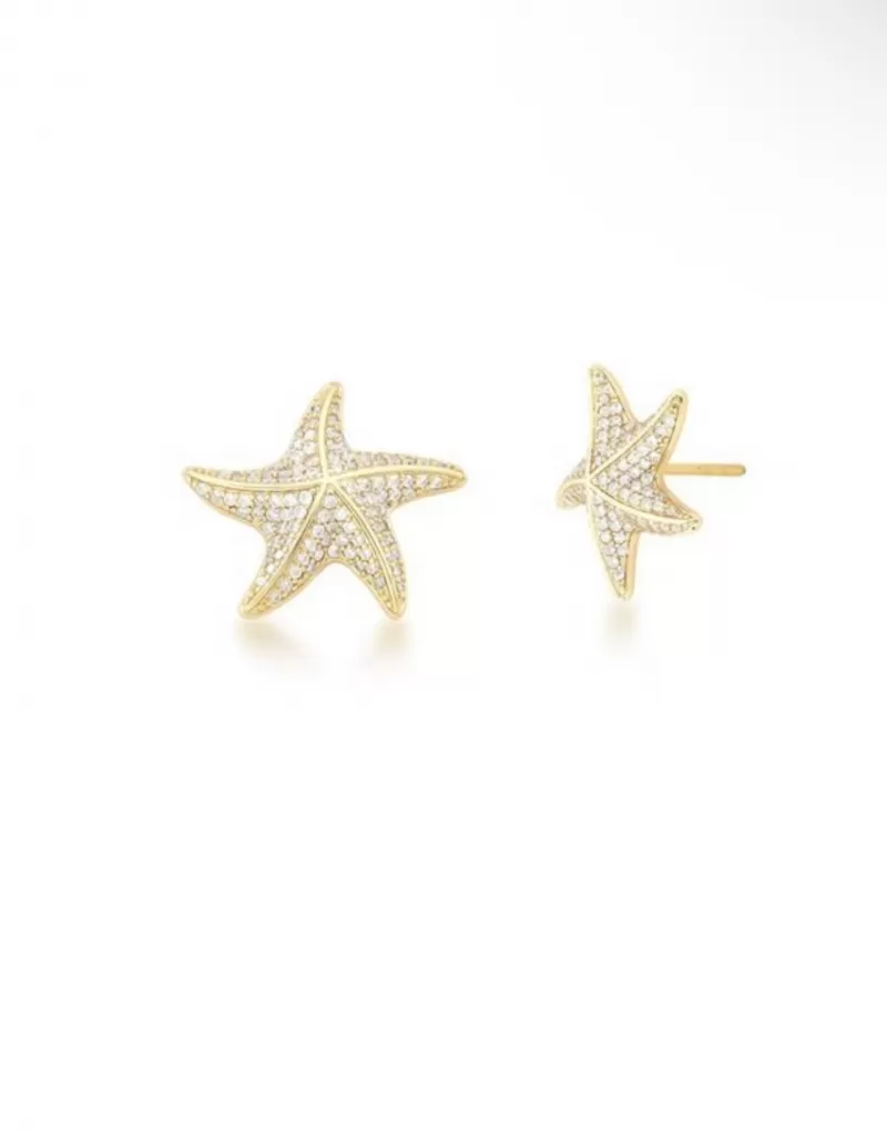 Mikabe - Small Studded Starfish Earring - MK1651