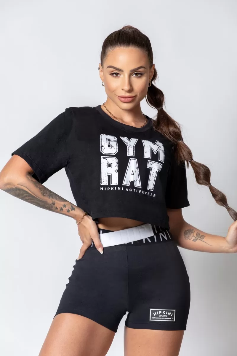 Hipkini - Cropped Sporty Style Black Shirt with Silk - 33330267 Hipkini - Cropped Sporty Style Black Shirt with Silk - 33330267