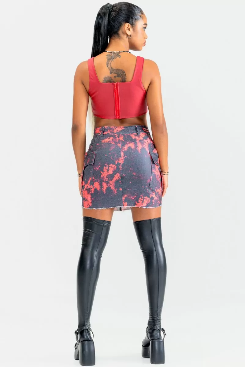 Labellamafia - Labellamafia Printed Savage Flat Skirt - 28717 Labellamafia - Labellamafia Printed Savage Flat Skirt - 28717