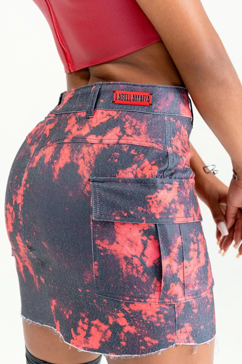 Labellamafia - Labellamafia Printed Savage Flat Skirt - 28717 Labellamafia - Labellamafia Printed Savage Flat Skirt - 28717
