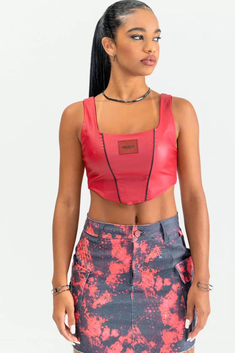 Labellamafia - Labellamafia Printed Savage Flat Skirt - 28717 Labellamafia - Labellamafia Printed Savage Flat Skirt - 28717