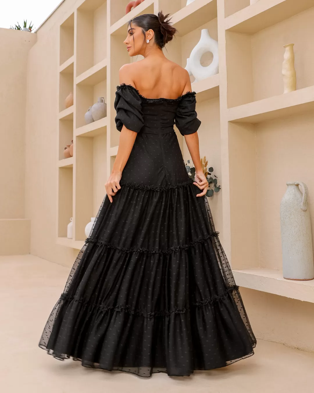 Dot Clothing - Dress Dot Clothing Long tulle Black - 2029PRETO Dot Clothing - Dress Dot Clothing Long tulle Black - 2029PRETO