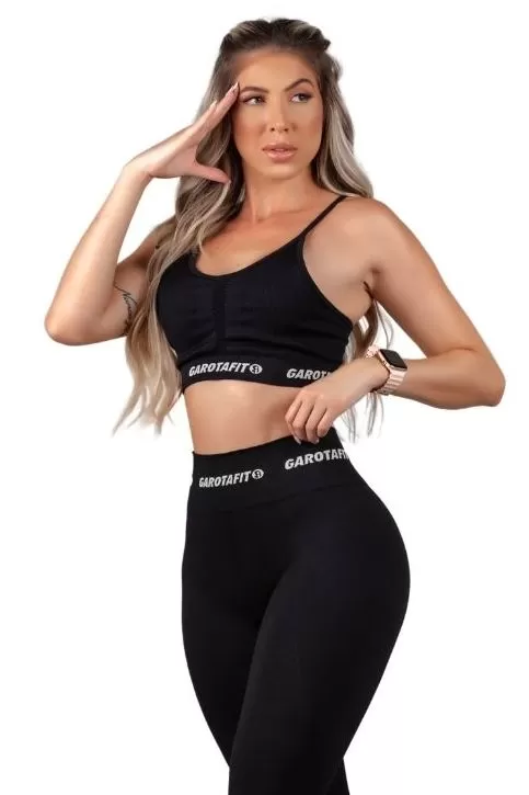 Garotafit - Black Seamless Hit Top - TOB74AG Garotafit - Black Seamless Hit Top - TOB74AG