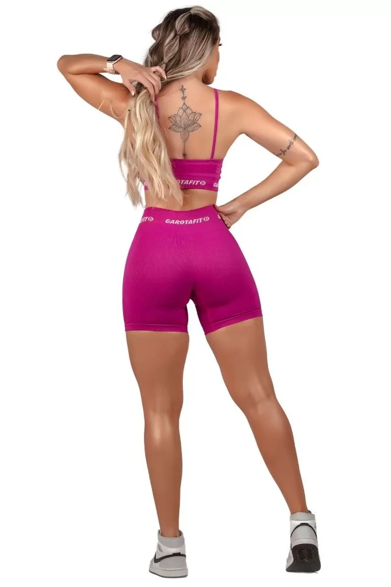 Garotafit - Dark Pink Seamless Hit Shorts - SH523DPG Garotafit - Dark Pink Seamless Hit Shorts - SH523DPG