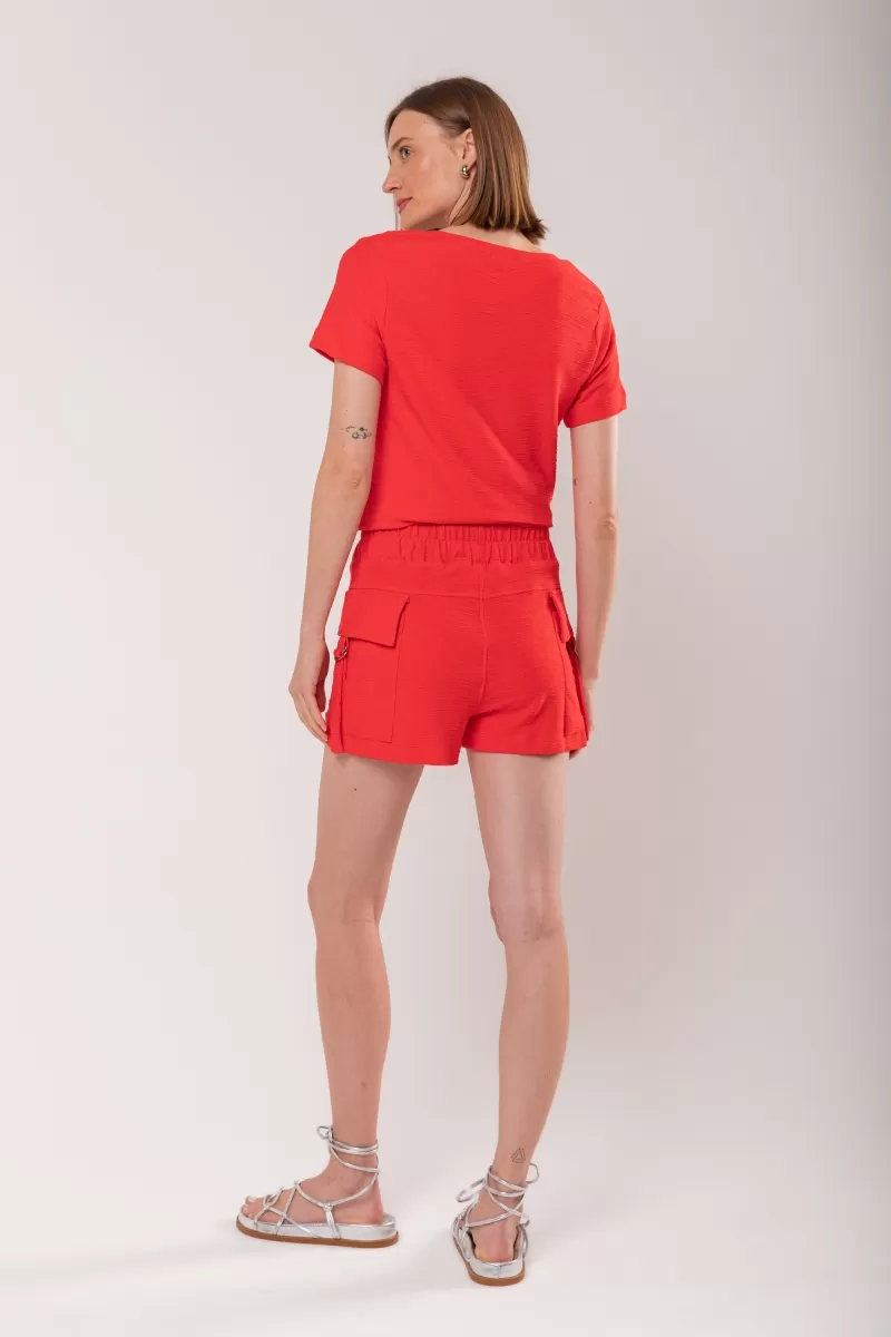 Hidrogênio - SHORTS WITH UTILITY POCKETS RED - 19845008 Hidrogênio - SHORTS WITH UTILITY POCKETS RED - 19845008