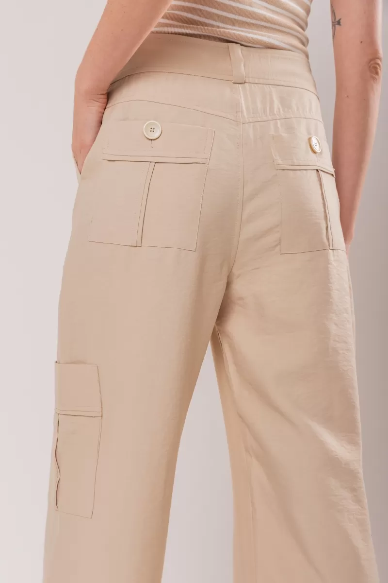 Hidrogênio - NAIR BEIGE STRAIGHT TROUSERS - 19793