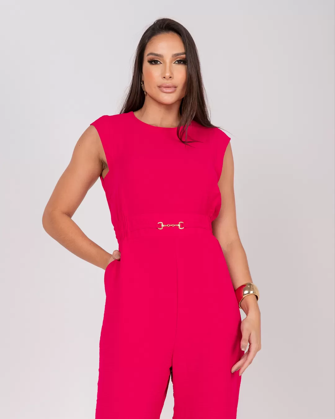 Miss Misses - Jumpsuit Miss Misses Buckle With Zipper Pink - 54033PINK Miss Misses - Jumpsuit Miss Misses Buckle With Zipper Pink - 54033PINK