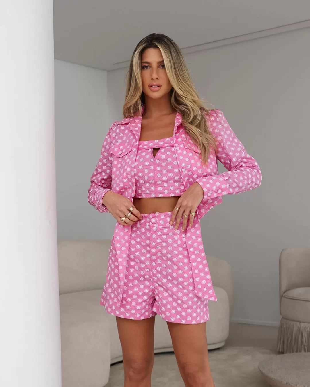 Miss Misses - Cropped Miss Misses Top With Pink Laise Strap - 54076ROSA Miss Misses - Cropped Miss Misses Top With Pink Laise Strap - 54076ROSA