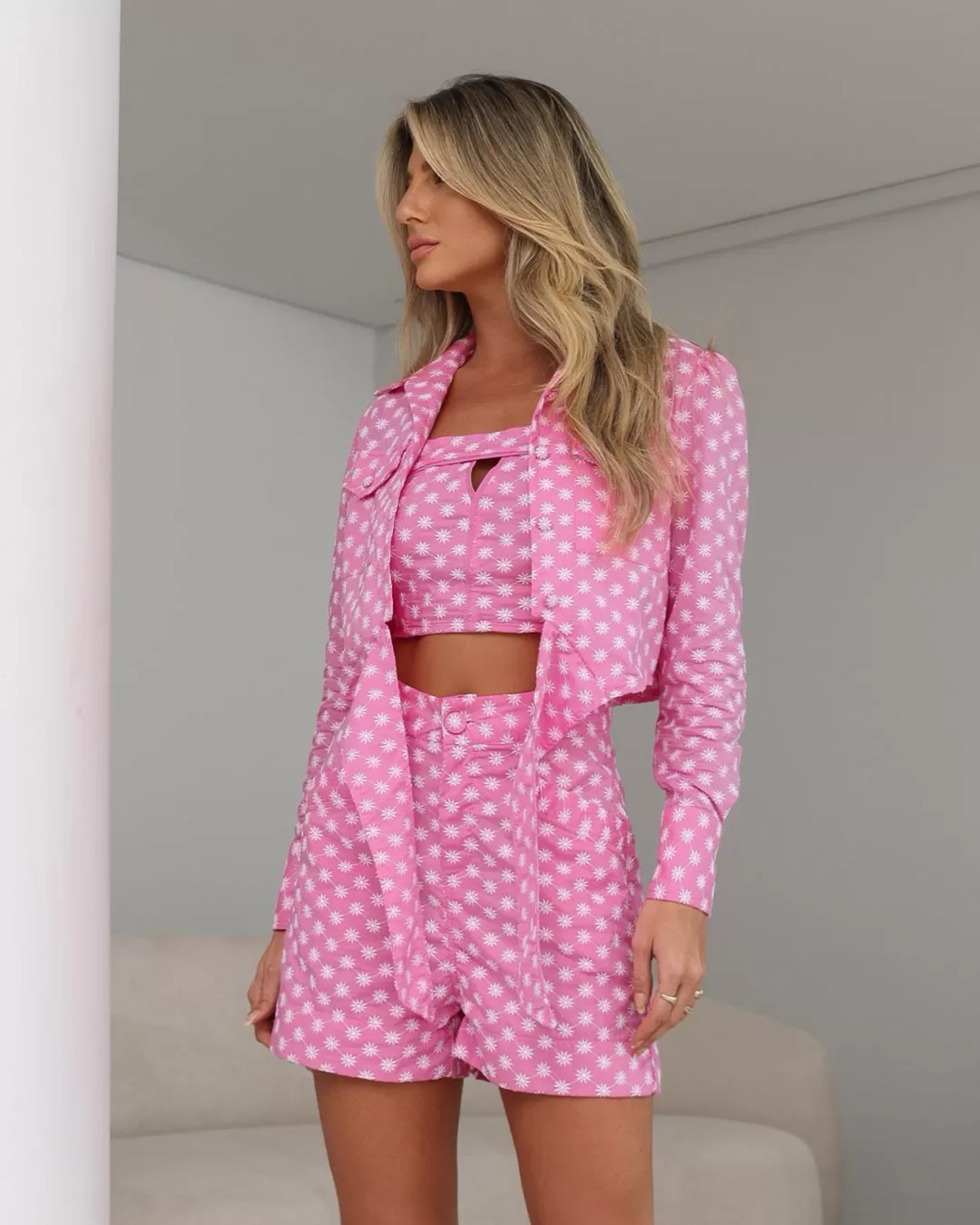 Miss Misses - Cropped Miss Misses Top With Pink Laise Strap - 54076ROSA Miss Misses - Cropped Miss Misses Top With Pink Laise Strap - 54076ROSA