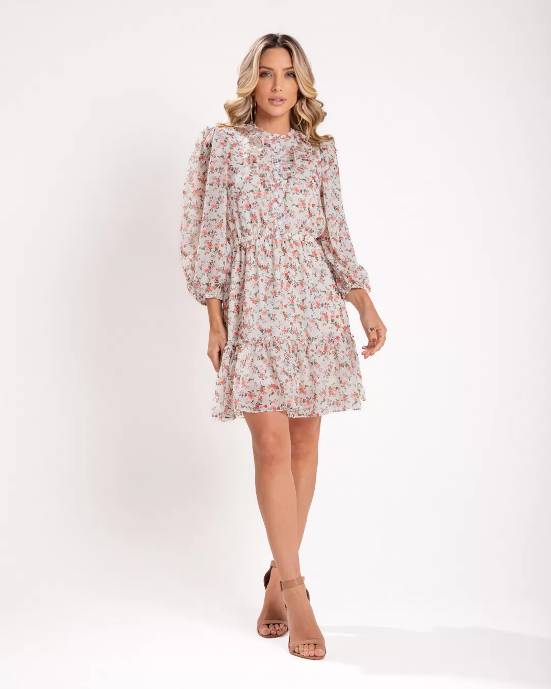 Miss Misses - Dress Miss Misses Chiffon Print frills Off White - 54105OFF