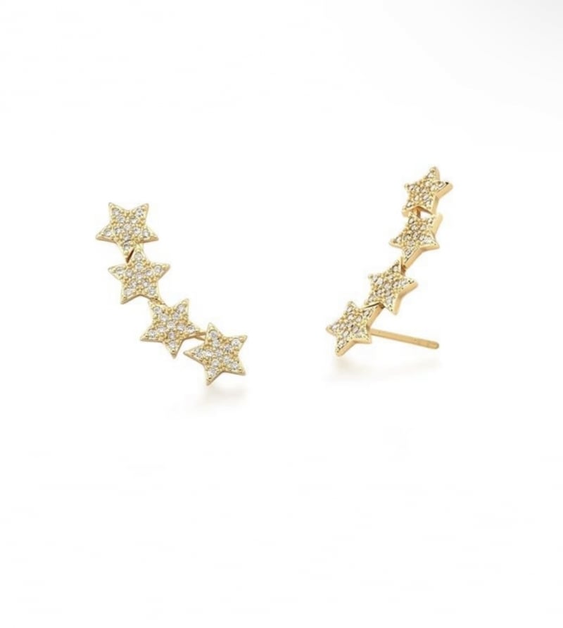 Mikabe - Star Studded Earring Ear Cuff - MK1653