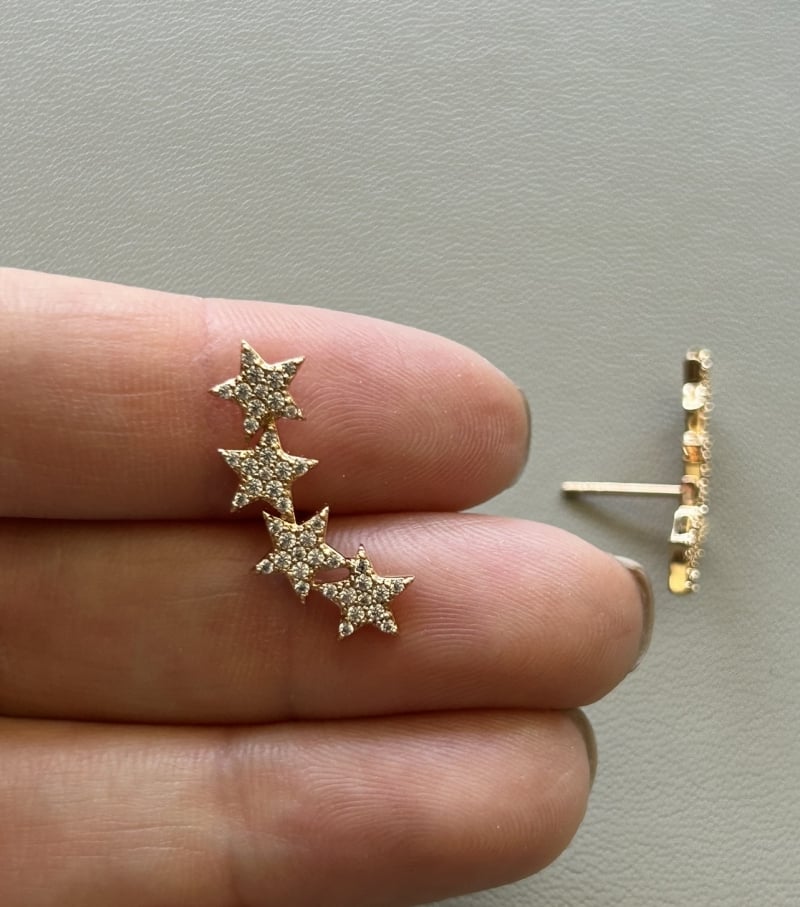 Mikabe - Star Studded Earring Ear Cuff - MK1653