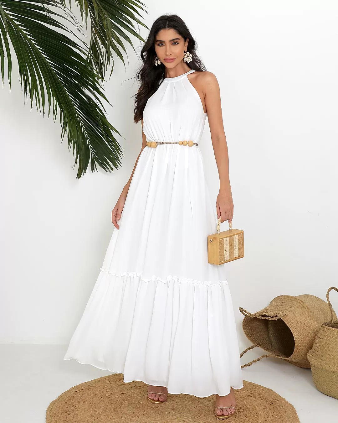 Miss Misses - Dress Miss Misses Long Chiffon High Neck Off White - 54131030 Miss Misses - Dress Miss Misses Long Chiffon High Neck Off White - 54131030