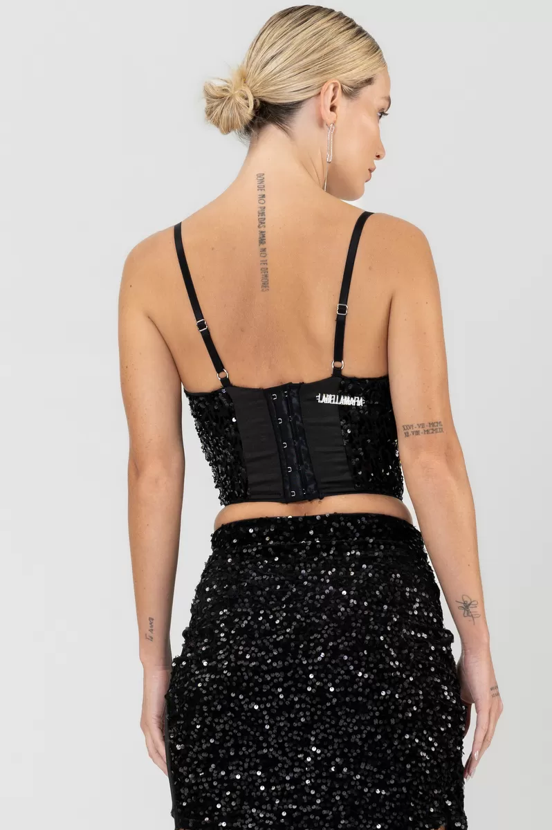 Labellamafia - Cropped Sequin Stimulus Black Labellamafia - 30199 Labellamafia - Cropped Sequin Stimulus Black Labellamafia - 30199