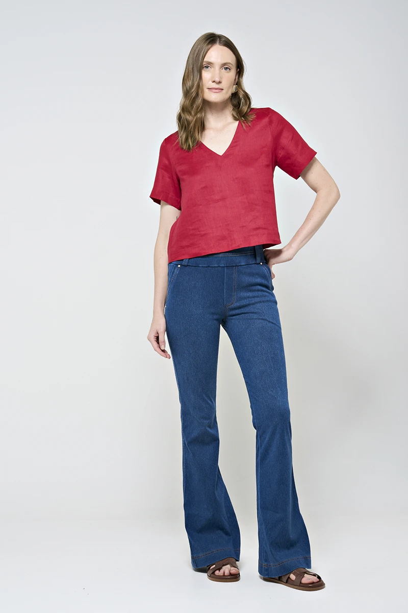 Hidrogênio - FLARE TROUSERS WITH VIVO AND RIVETS MARIZETE - 19463042 Hidrogênio - FLARE TROUSERS WITH VIVO AND RIVETS MARIZETE - 19463042