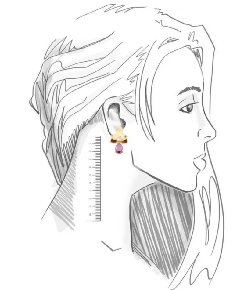 Mikabe - Light Purple Crystal Removable Drop Flower Earring - MK1667 Mikabe - Light Purple Crystal Removable Drop Flower Earring - MK1667