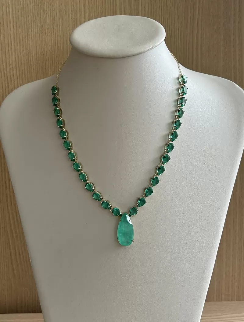 Mikabe - Green Tourmaline Party Necklace - MK1674
