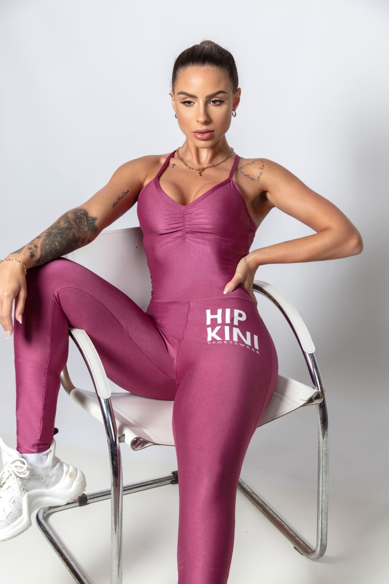 Hipkini - Jumpsuit Sporty Style Wine with Silk - 33330259