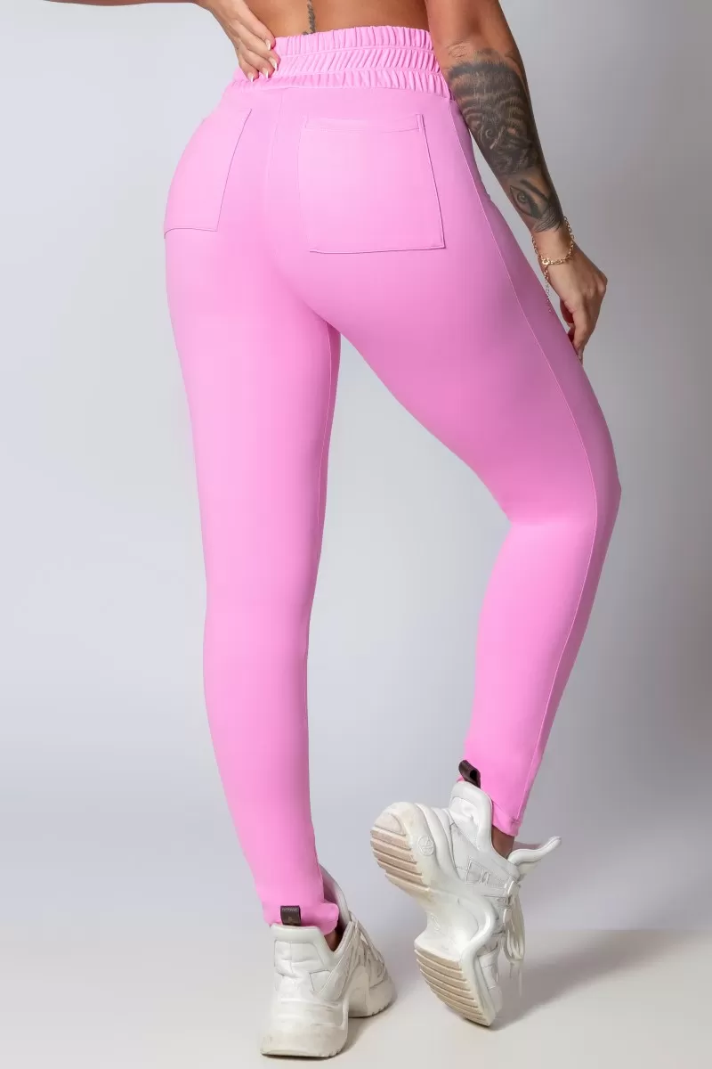 Hipkini - Pink Sporty Style Pants - 33330269 Hipkini - Pink Sporty Style Pants - 33330269