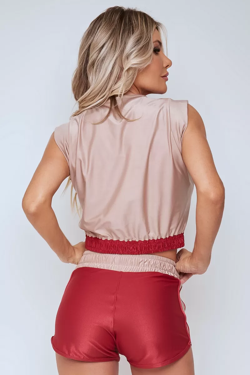 Lets Gym - Cropped Play Red - 2137VM