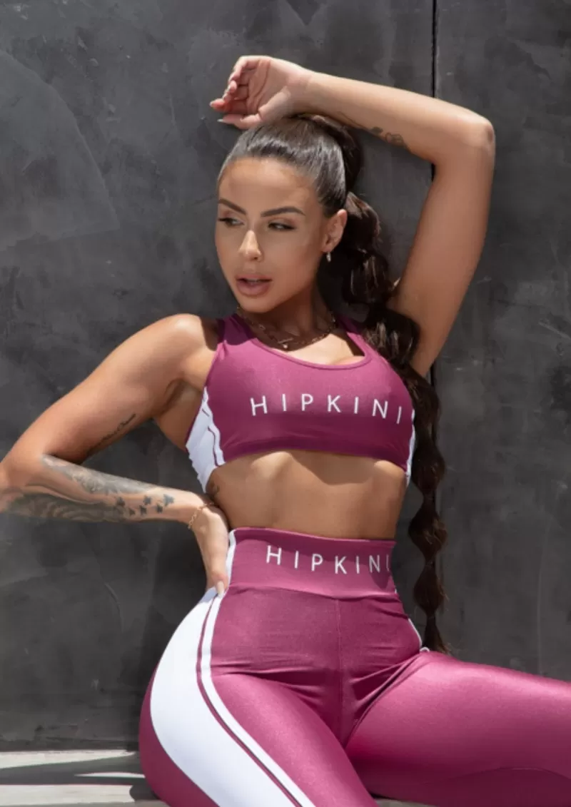 Hipkini - Top Sporty Style Wine with White Silk - 33330254 Hipkini - Top Sporty Style Wine with White Silk - 33330254