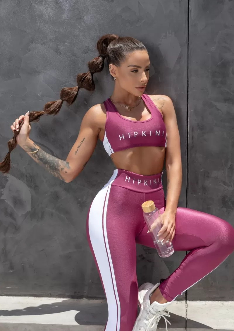 Hipkini - Top Sporty Style Wine with White Silk - 33330254 Hipkini - Top Sporty Style Wine with White Silk - 33330254