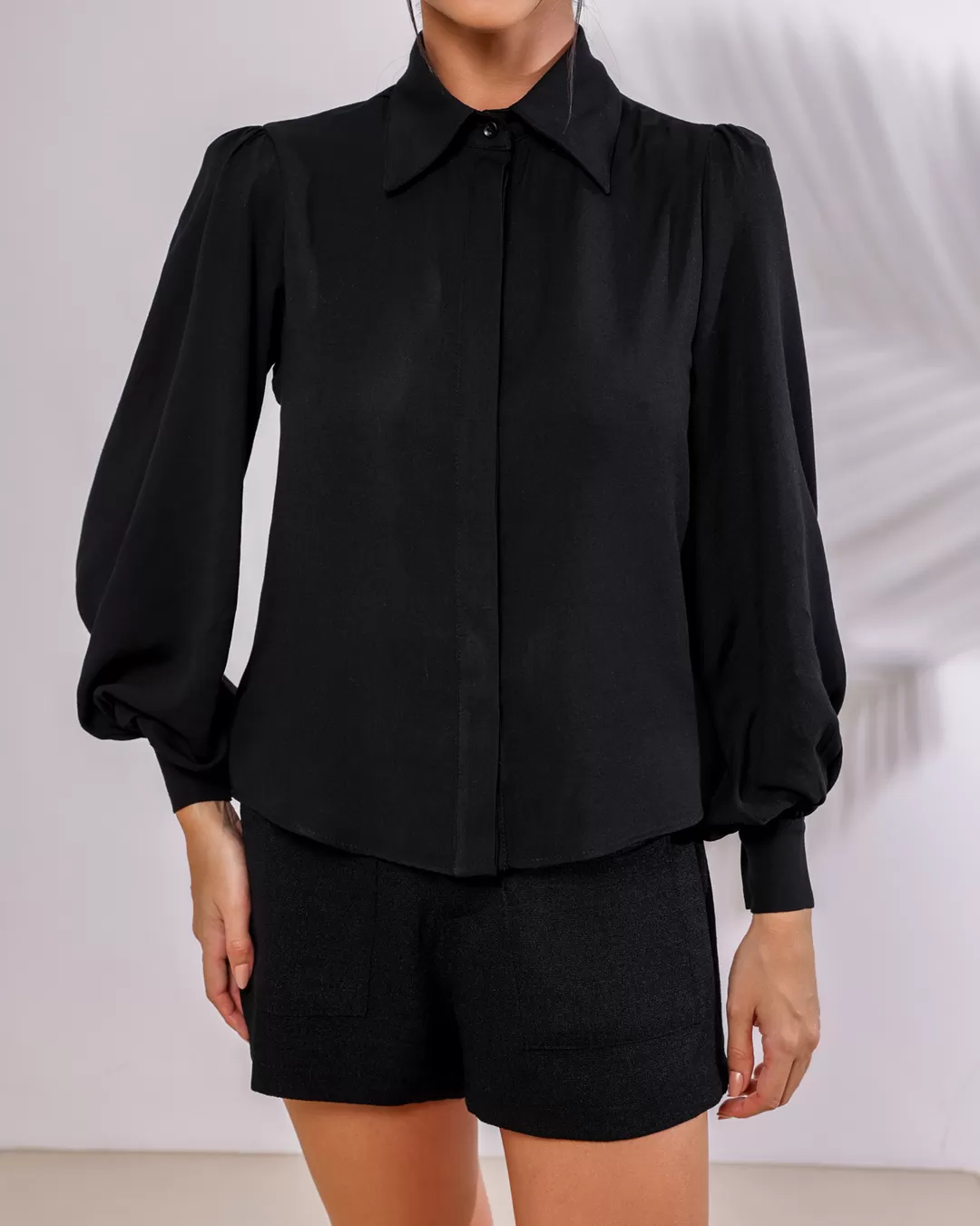 Dot Clothing - Dot Clothing Black Balloon Shirt - 2131PRETO Dot Clothing - Dot Clothing Black Balloon Shirt - 2131PRETO