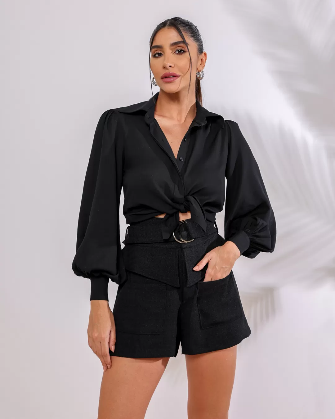 Dot Clothing - Dot Clothing Black Balloon Shirt - 2131PRETO Dot Clothing - Dot Clothing Black Balloon Shirt - 2131PRETO