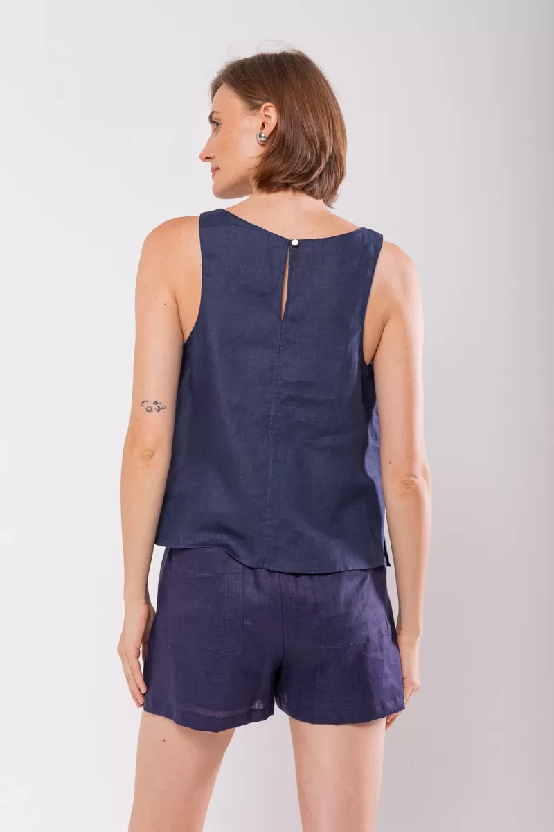 Hidrogênio - OVAL NECKLACE VAT 100% NAVY LINEN - 19869004 Hidrogênio - OVAL NECKLACE VAT 100% NAVY LINEN - 19869004