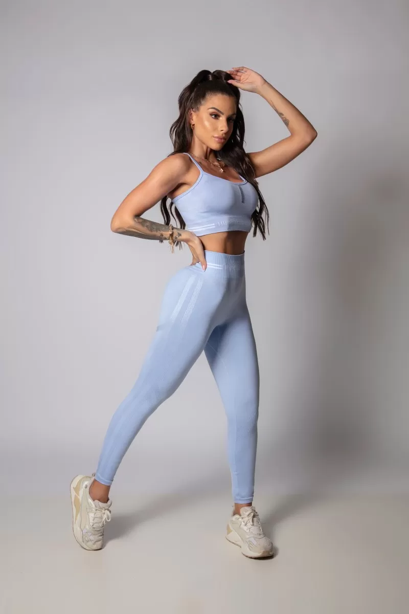 Hipkini - Blue Sporty Style Seamless Top - 33330157 Hipkini - Blue Sporty Style Seamless Top - 33330157