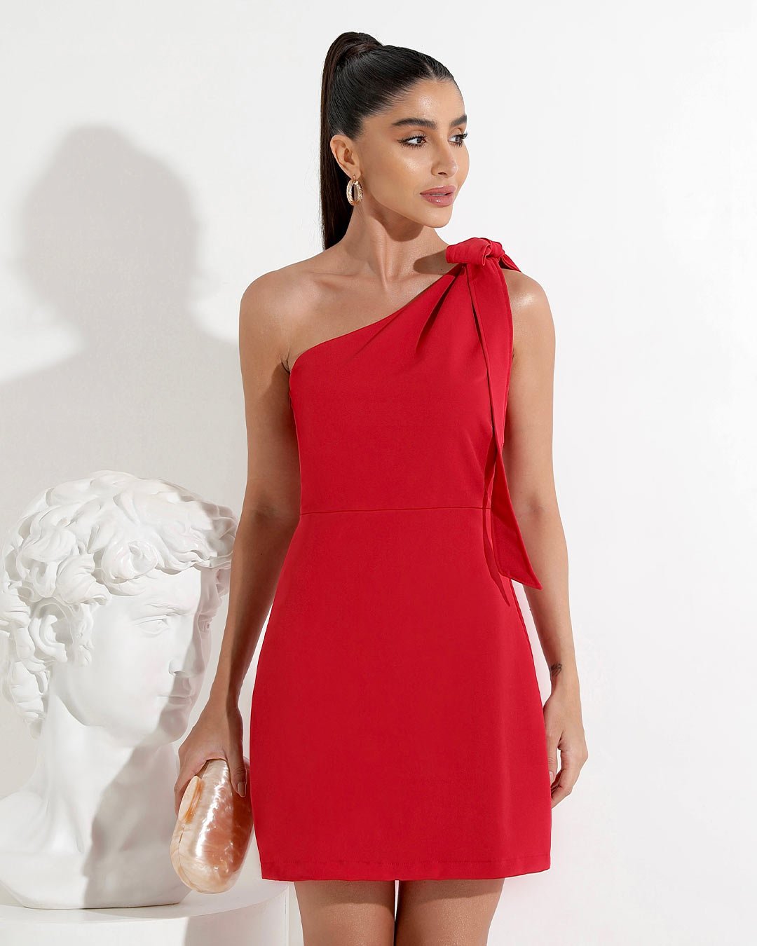 Miss Misses - Dress Miss Misses One Shoulder With Red Sash - 54150024