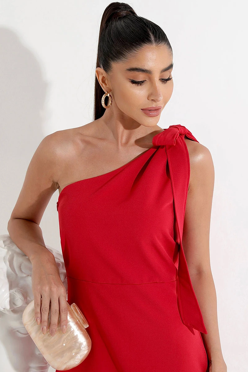 Miss Misses - Dress Miss Misses One Shoulder With Red Sash - 54150024