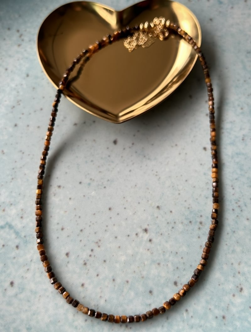 Mikabe - Cubinhos Tiger's Eye Stone Necklace - MK1680