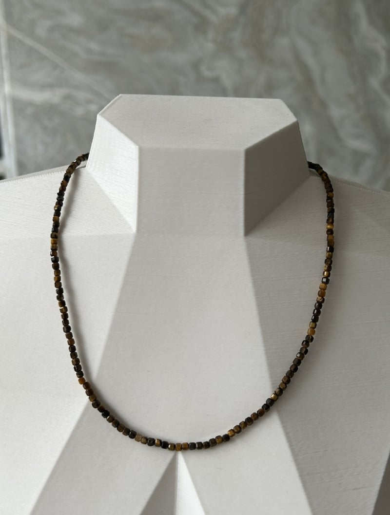 Mikabe - Cubinhos Tiger's Eye Stone Necklace - MK1680