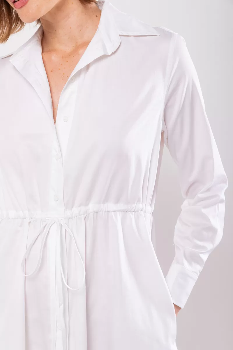 Hidrogênio - WHITE LONG SLEEVED CHEMISE DRESS - 19841 Hidrogênio - WHITE LONG SLEEVED CHEMISE DRESS - 19841
