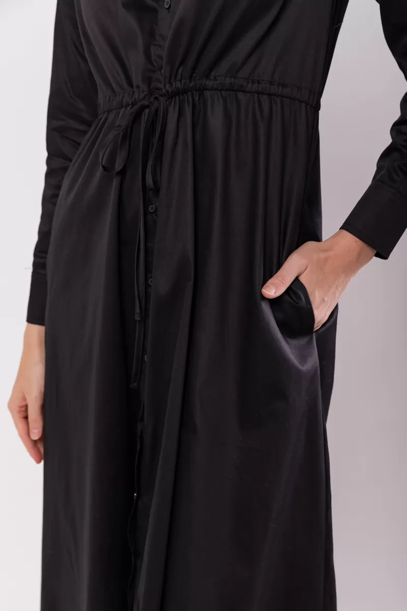 Hidrogênio - BLACK LONG SLEEVES CHEMISE DRESS - 19841 Hidrogênio - BLACK LONG SLEEVES CHEMISE DRESS - 19841