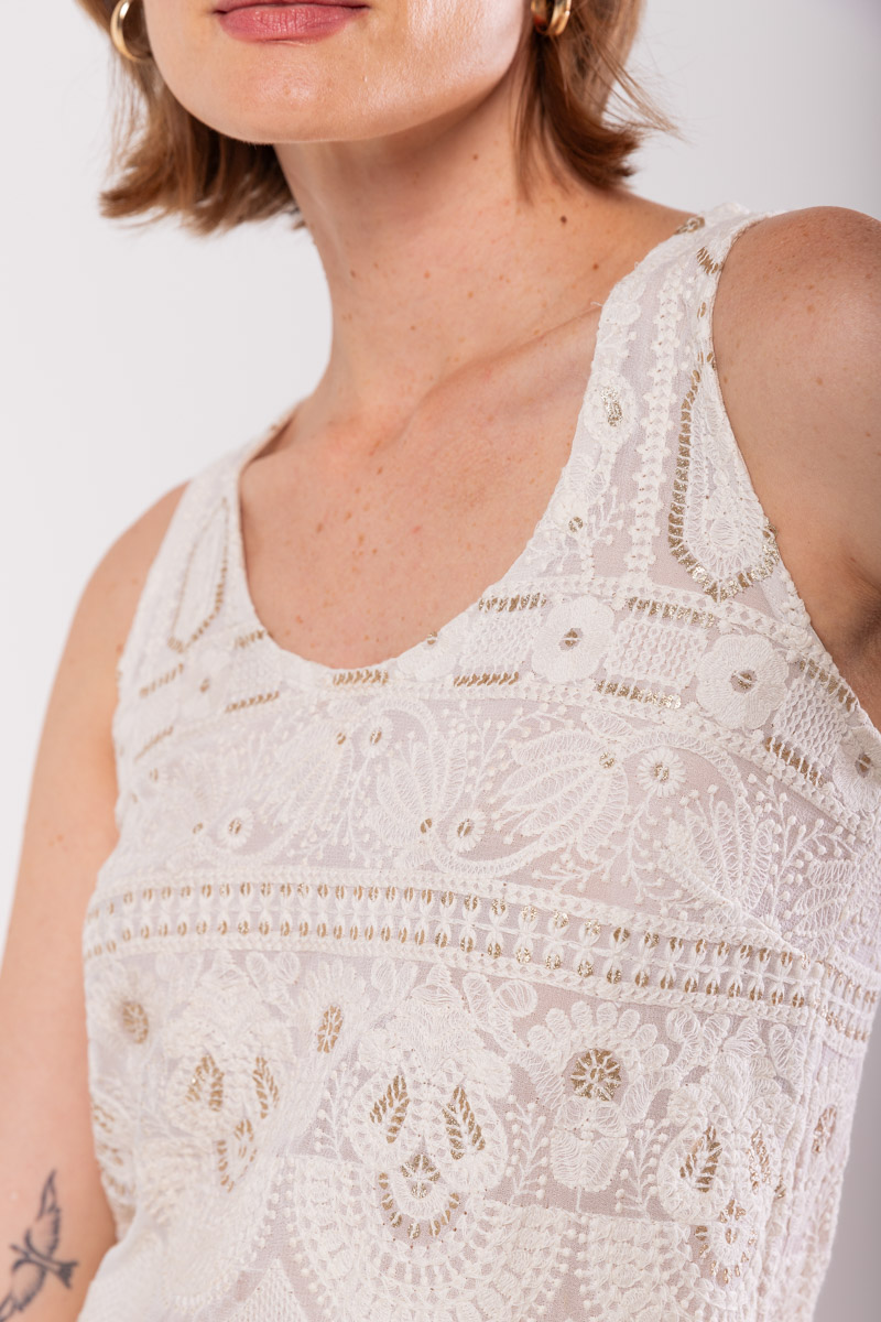 Hidrogênio - OFF WHITE EMBROIDERED VAT - 19859