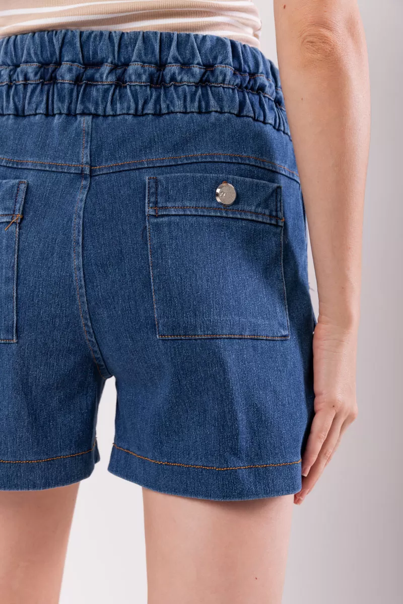 Hidrogênio - DENIM MESH BERMUDA WITH FRONT POCKETS - 19844042 Hidrogênio - DENIM MESH BERMUDA WITH FRONT POCKETS - 19844042