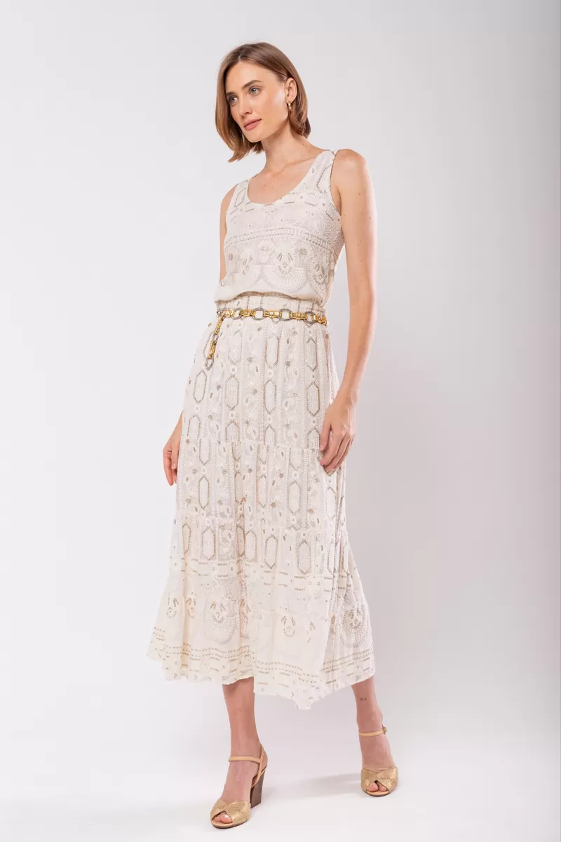 Hidrogênio - MIDI SKIRT 3 MARIAS EMBROIDERED OFF WHITE - 19858018 Hidrogênio - MIDI SKIRT 3 MARIAS EMBROIDERED OFF WHITE - 19858018