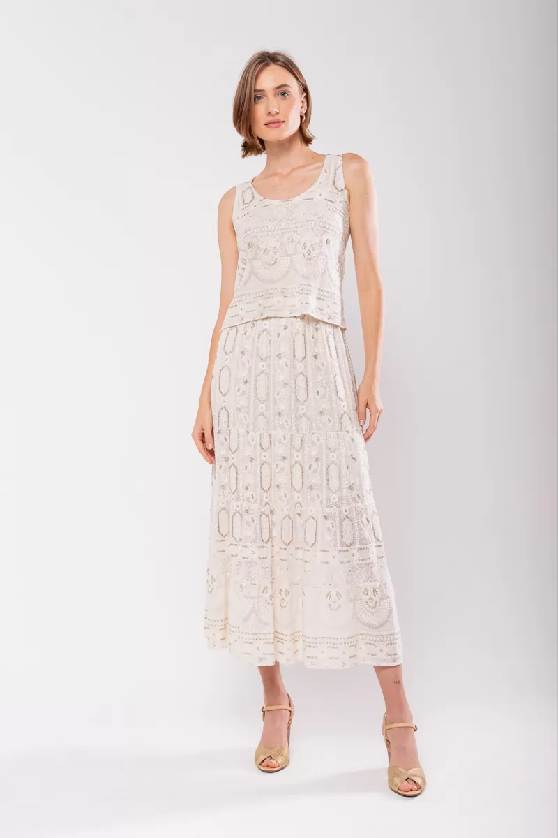 Hidrogênio - MIDI SKIRT 3 MARIAS EMBROIDERED OFF WHITE - 19858018 Hidrogênio - MIDI SKIRT 3 MARIAS EMBROIDERED OFF WHITE - 19858018