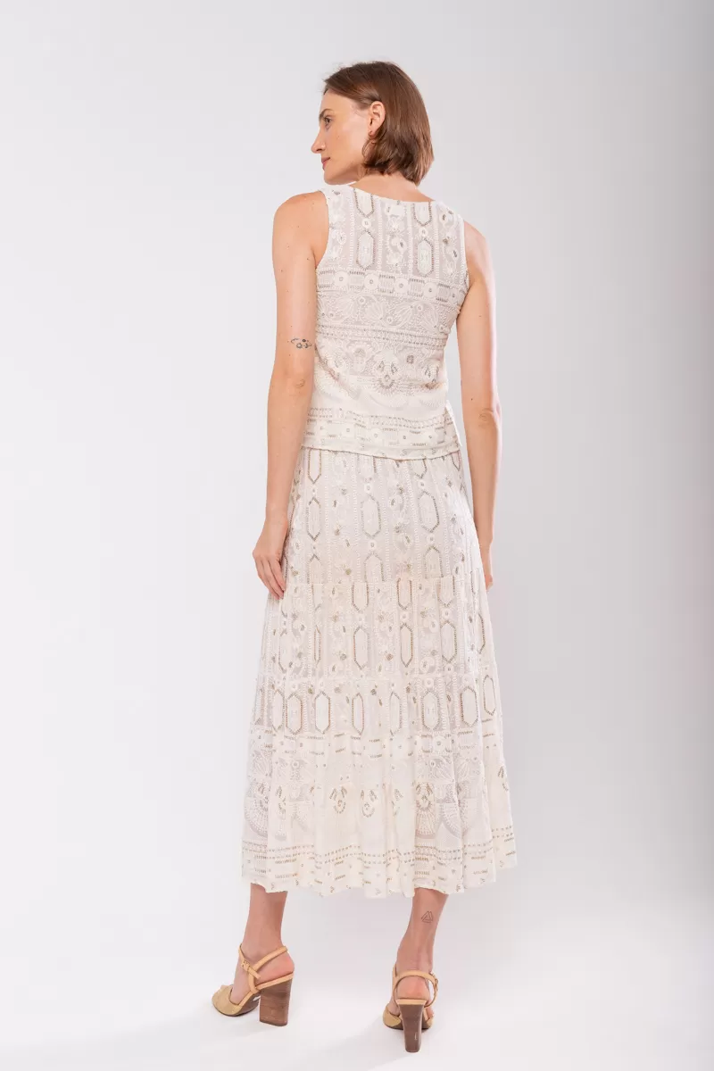 Hidrogênio - MIDI SKIRT 3 MARIAS EMBROIDERED OFF WHITE - 19858018 Hidrogênio - MIDI SKIRT 3 MARIAS EMBROIDERED OFF WHITE - 19858018