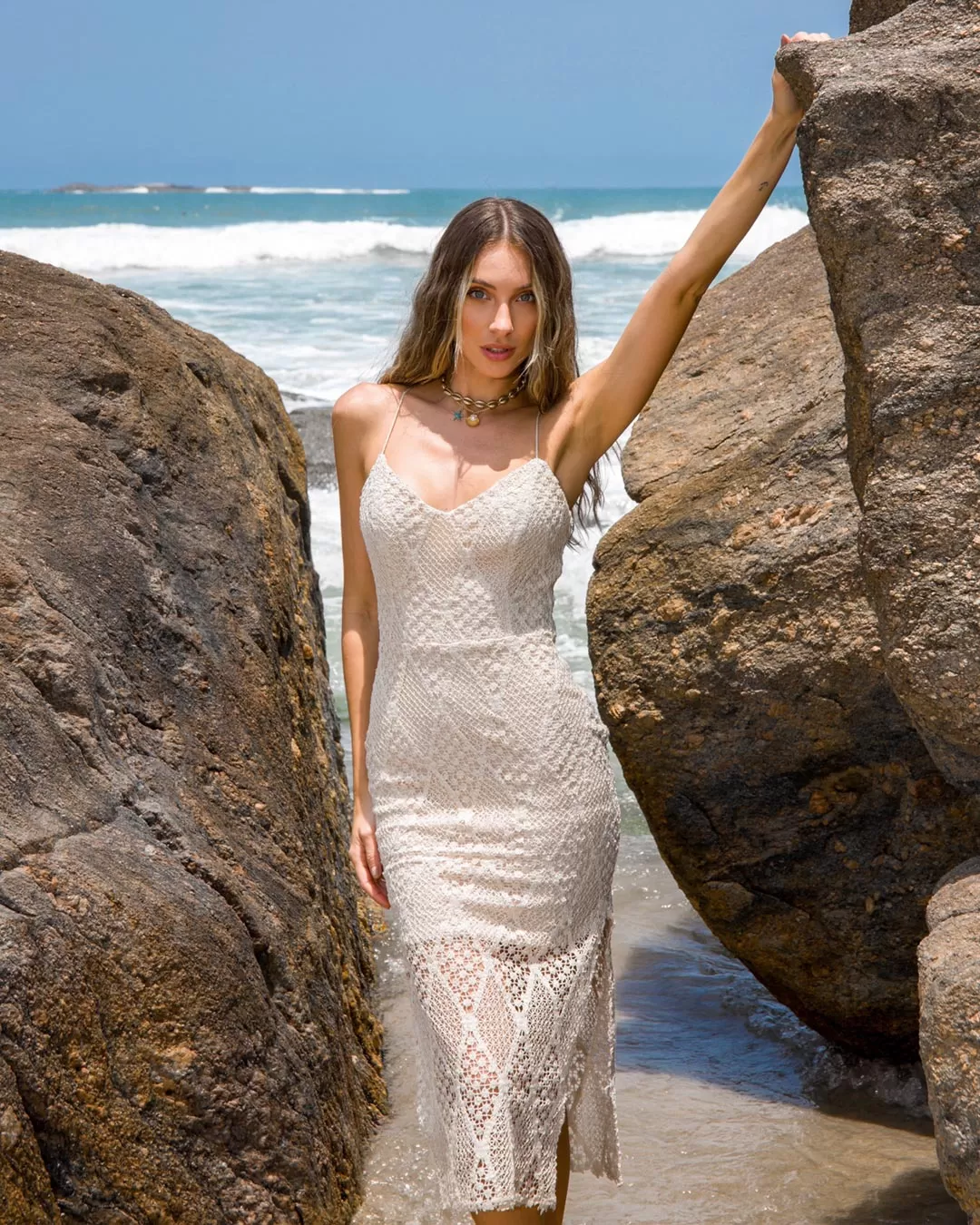 Dot Clothing - Dress Dot Clothing Natural Crochet - 2147BEGE Dot Clothing - Dress Dot Clothing Natural Crochet - 2147BEGE