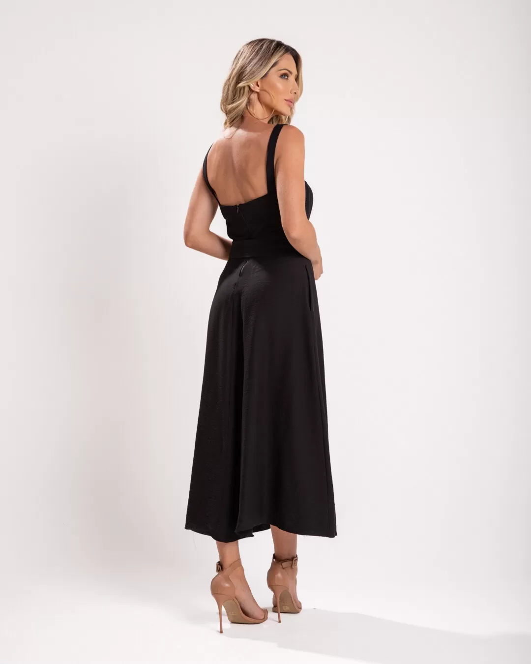 Miss Misses - Dress Miss Misses Midi Resin Buckle Black - 54115PRETO Miss Misses - Dress Miss Misses Midi Resin Buckle Black - 54115PRETO