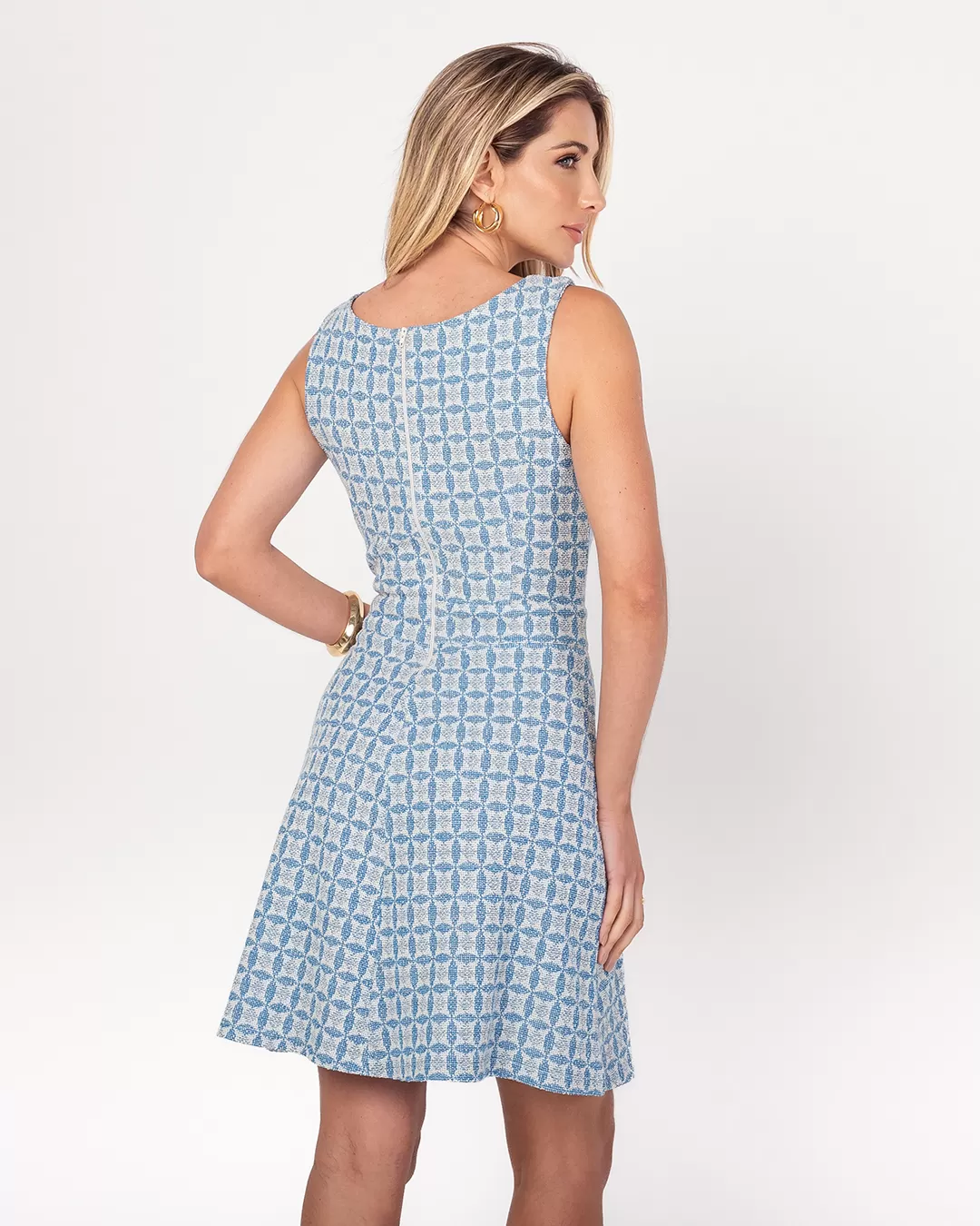 Miss Misses - Dress Miss Misses Evase With Blue Zipper - D0025AZUL Miss Misses - Dress Miss Misses Evase With Blue Zipper - D0025AZUL